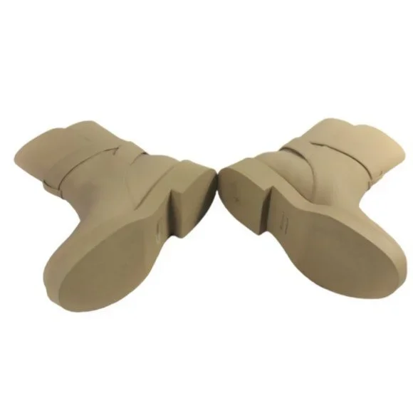 Vince Kaelyn Water Resistant Dune Beige Chunky Heel Moto Combat Boot, Size 8.5 - Picture 8 of 9